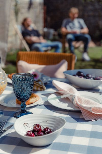 Studio Blackwell Fabric of Summer Table Setting, Tuckercloth & Napkins