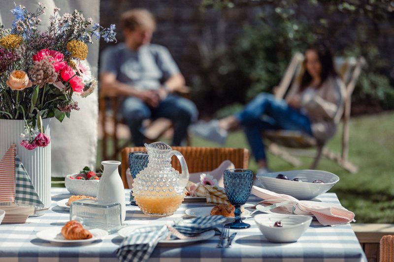 Studio Blackwell Fabric of Summer Table Setting, Tuckercloth and Napkins